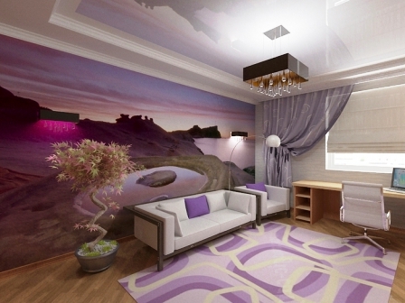 Фотообои в интерьере: какое фото и материал выбрать в зал